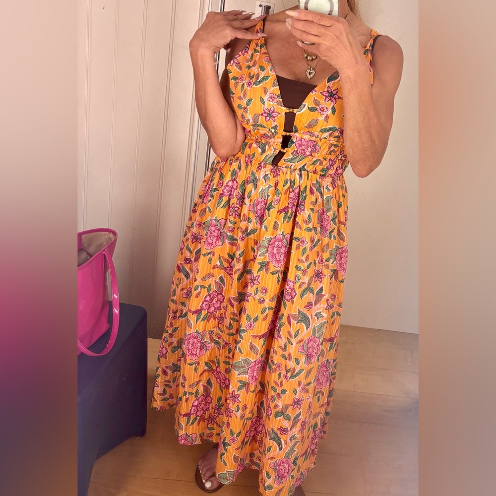 CAROLINE CONSTAS Floral Print Midi Dress | Small - Picture 13 of 14